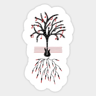 Guitar Tree Black Sticker